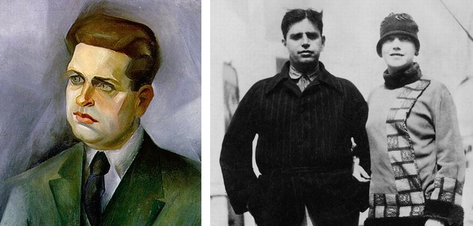 Retrato de Oswald de Andrade e Tarsila em foto com Oswald de Andrade. 