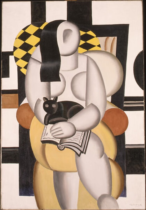 Mulher com um Gato quadro de Fernand Léger
