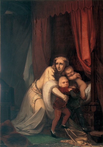 Quadro Inês de Castro Pressentindo os Assassinos de Francisco Metrass usado como ilustração para A Aia de Eça de Queirós