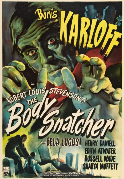 Filme O Ladrão de Cadáveres baseado no conto de Robert Louis Stevenson.